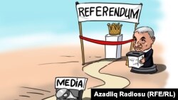 Azərbaycanda referendum. Karikatura. Gündüz Ağayev.