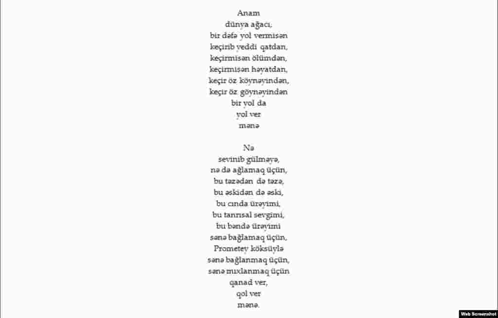 Azerbaijan - Poem by Azeri poet Asad Jahangir