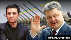 Владимир Зеленский и Петр Порошенко (коллаж)