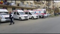 Sabunçu Rayon Polis idarəsi önündə polis kardonu