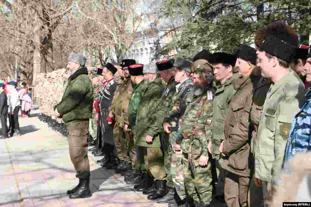 Празднование второй годовщины создания &laquo;самообороны&raquo; Крыма в Симферополе, 23 февраля 2016 года