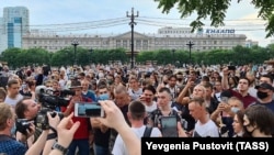 Митинг в Хабаровске в поддержку Сергея Фургала